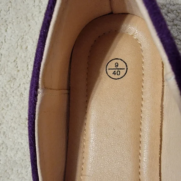 Purple Suede Women's Flats - Picture 4 of 5